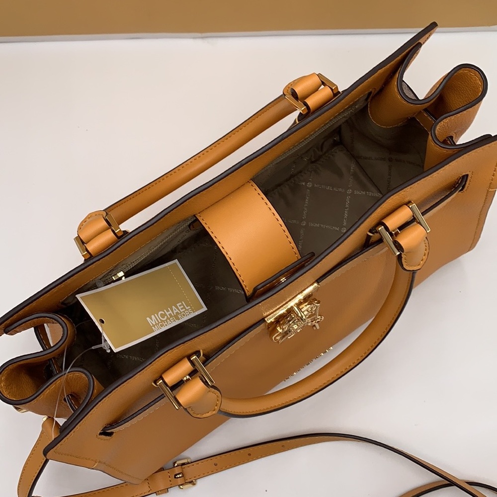 Michael Kors Hamilton Meidum Satchel Shoulder Crossbody Bag CIDER COLOR - Picture 6 of 14